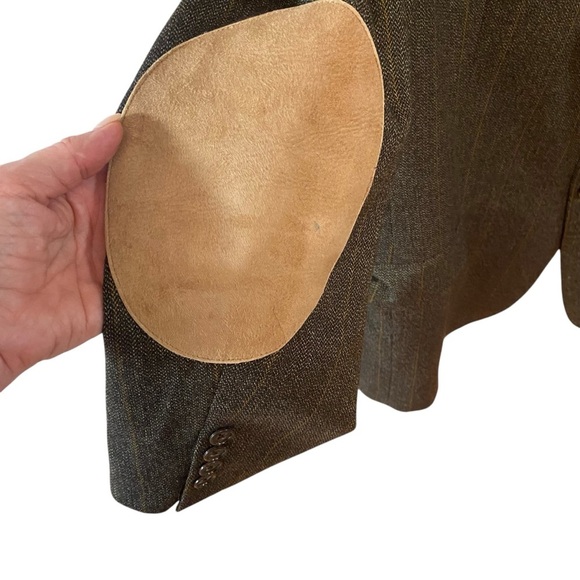 EVAN PICONE MEN’S BLAZER Wool Tweed Sports Coat Leather Elbow Patches Size 44R - Picture 2 of 13